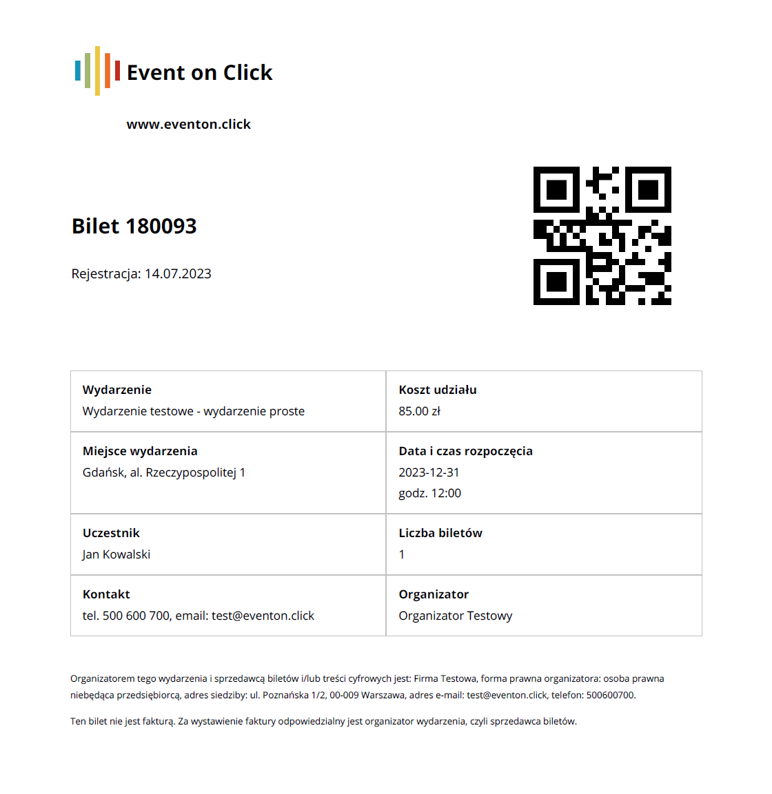 Sample ticket PDF